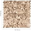 Select 5 Pack Hexagon Peel and Stick Backsplash Tiles, Self Adhesive Metal Backsplash Stick On Aluminum Tiles for Kitchen Bathroom, 12” x 12” Wall Tiles w/10 Edge Pieces, Brushed Gold