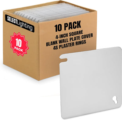 Select 10 Pack 1/2-Inch Raised 4 Inch Square (4S) One Gang Plaster Ring with Angled Slots, Mud Ring for Wiring Connections, Housing Receptacles & Switches