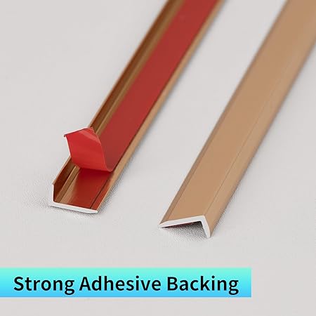 Peel and Stick Metal Edge for Hexagon Tiles (Brushed Gold,10 Piece)