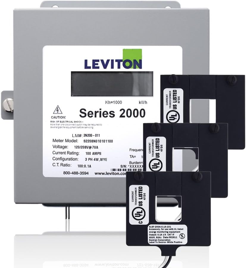 Leviton Series 2000 208V 3P4W 200A Demand Indoor Kit with 3 Split Core CTs, 2K208-2D