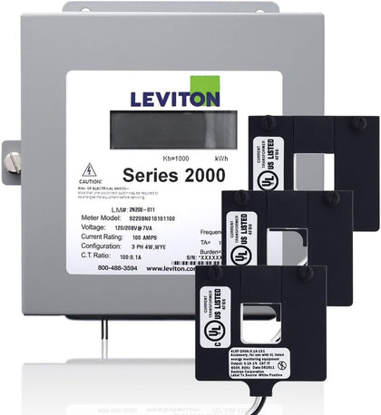 Leviton Series 2000 208V 3P4W 200A Demand Indoor Kit with 3 Split Core CTs, 2K208-2D