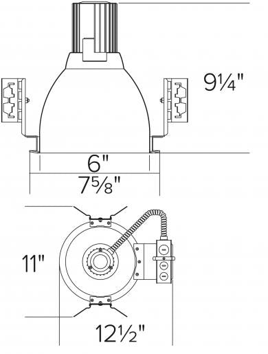 Elco Lighting 7 In. Vertical Electronic Plaster Housing, 120-277V, ELV7132E