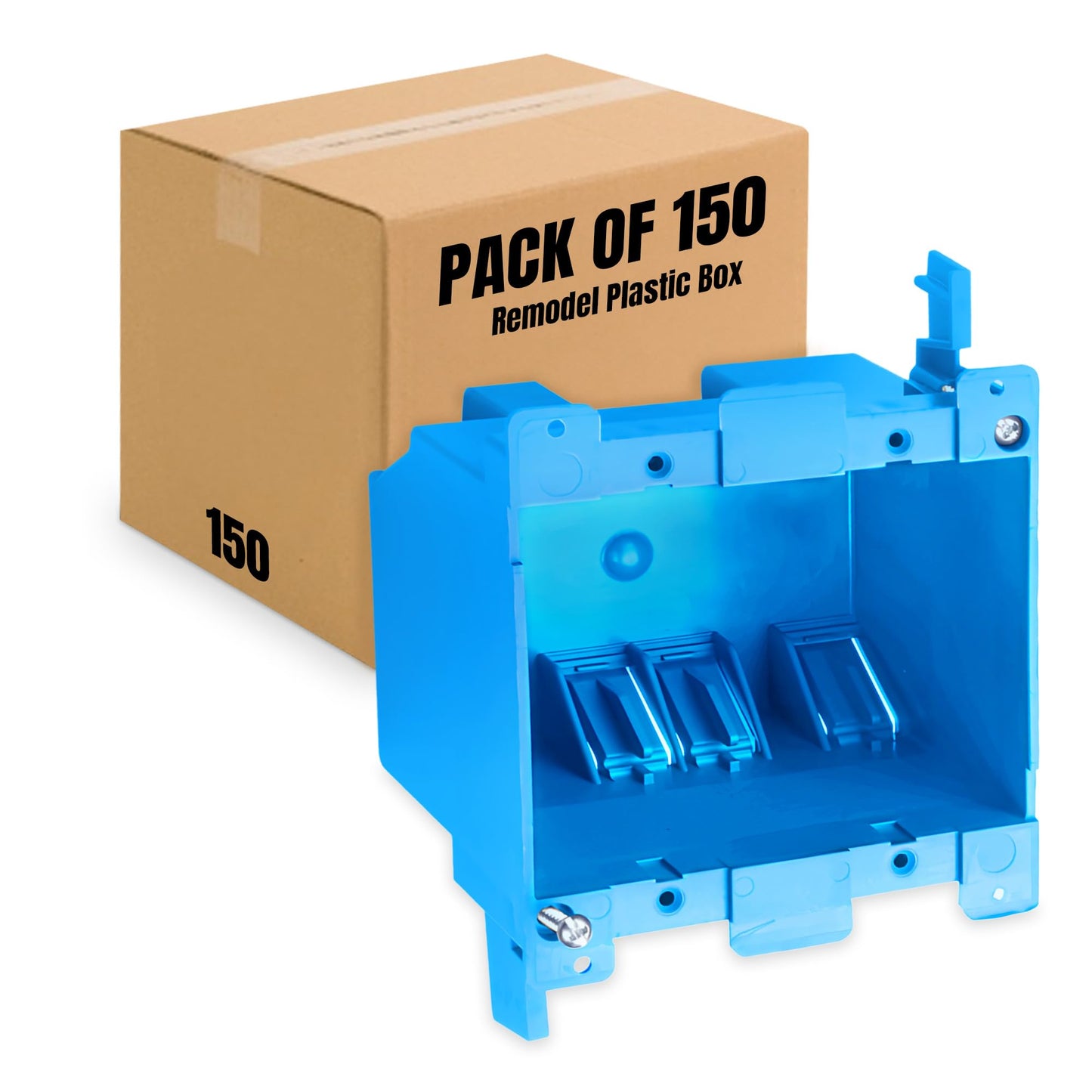 Select 24 Pack Nail On Plastic Box 2-Gang PVC New Work Standard Switch/Outlet Wall Electrical Box 25 Cubic