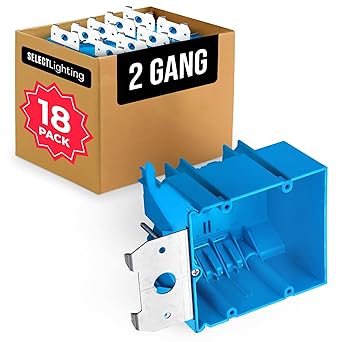 Select 18 Pack Nail On Plastic Box 2-Gang PVC New Work Standard Switch/Outlet Wall Electrical Box 34 Cubic