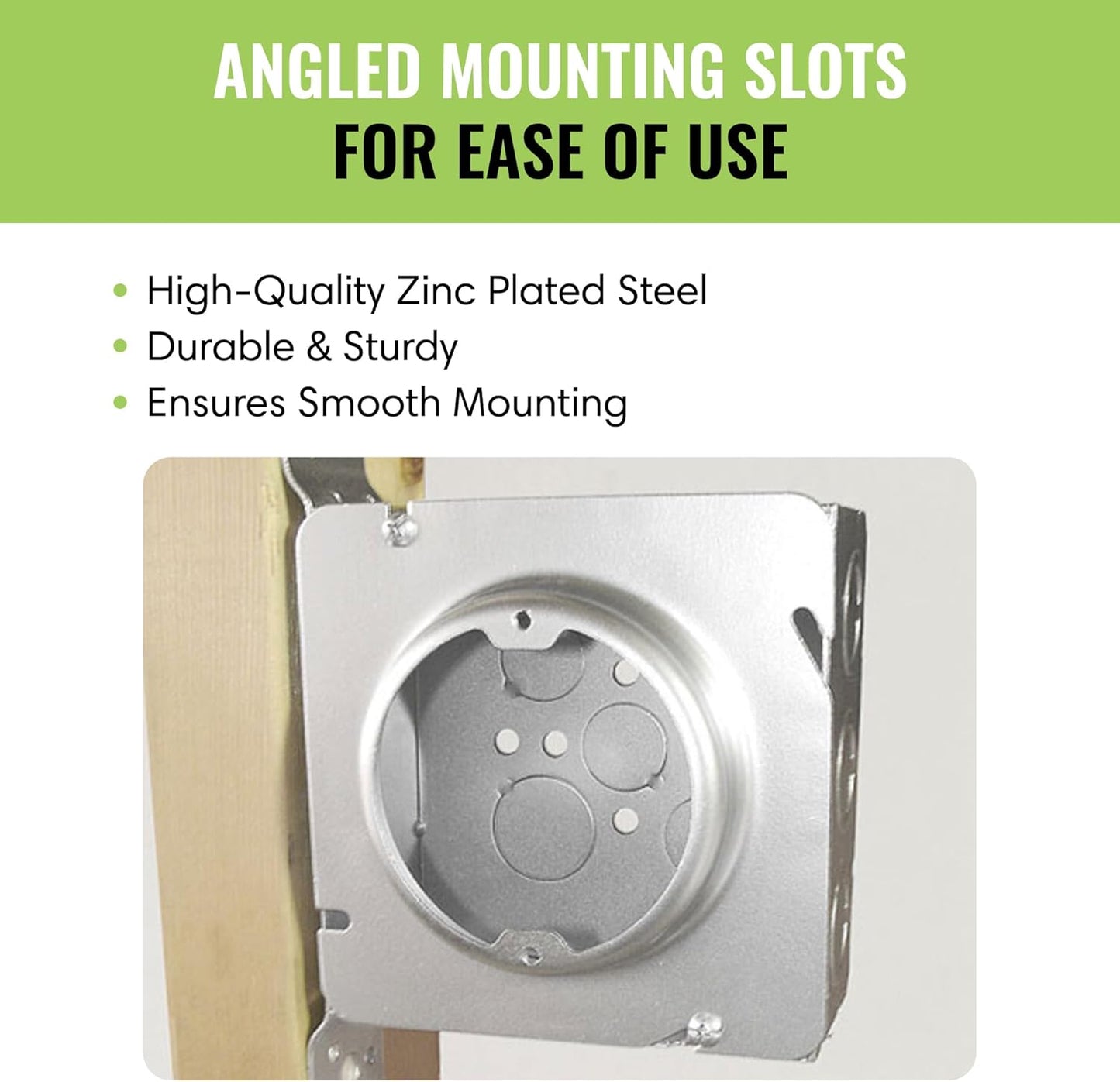 Select 5 Pack 1-1/2-Inch Raised 4-Inch Square (4S) One Gang Plaster Ring with Angled Slots, Mud Ring for Wiring Connections, Housing Receptacles & Switches