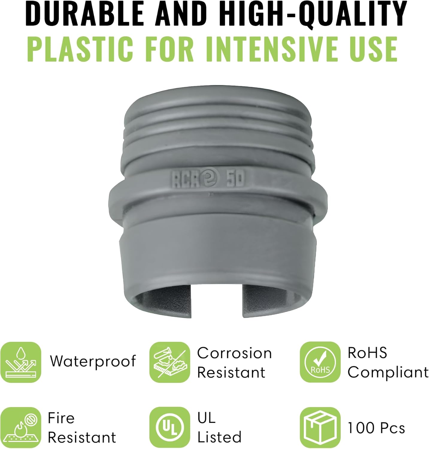 SELECT 100 Pack Connectors, 3/4 Inch Non-Metallic Cable Connectors, Snap Style Installation, Home Improvement Electrical Supplies for Confined Areas - Three Cables #6-#8