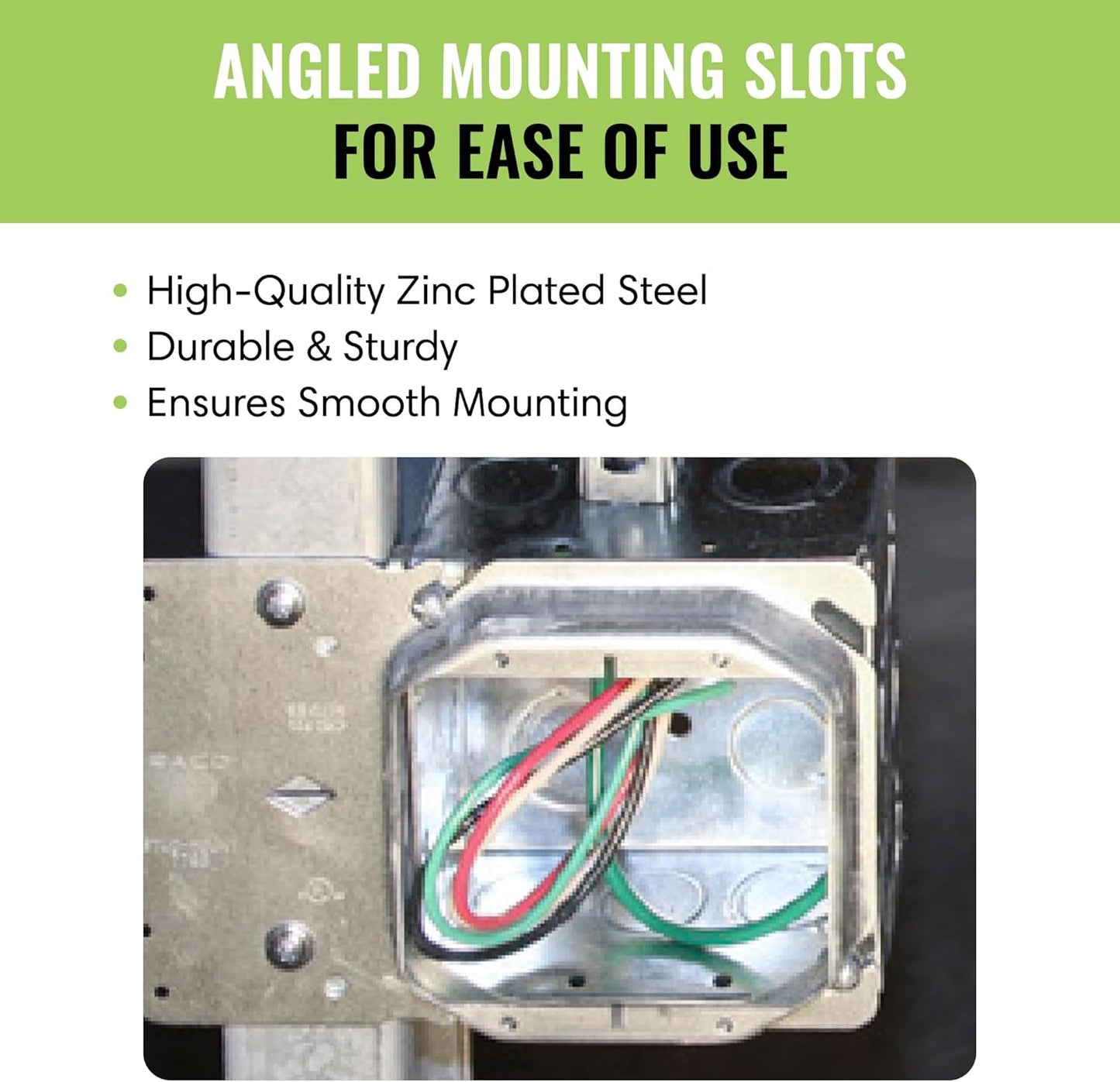 Select 5 Pack 1-Inch Raised 4-Inch Square (4S) Two Gang Plaster Ring with Angled Slots, Mud Ring for Wiring Connections, Housing Receptacles & Switches