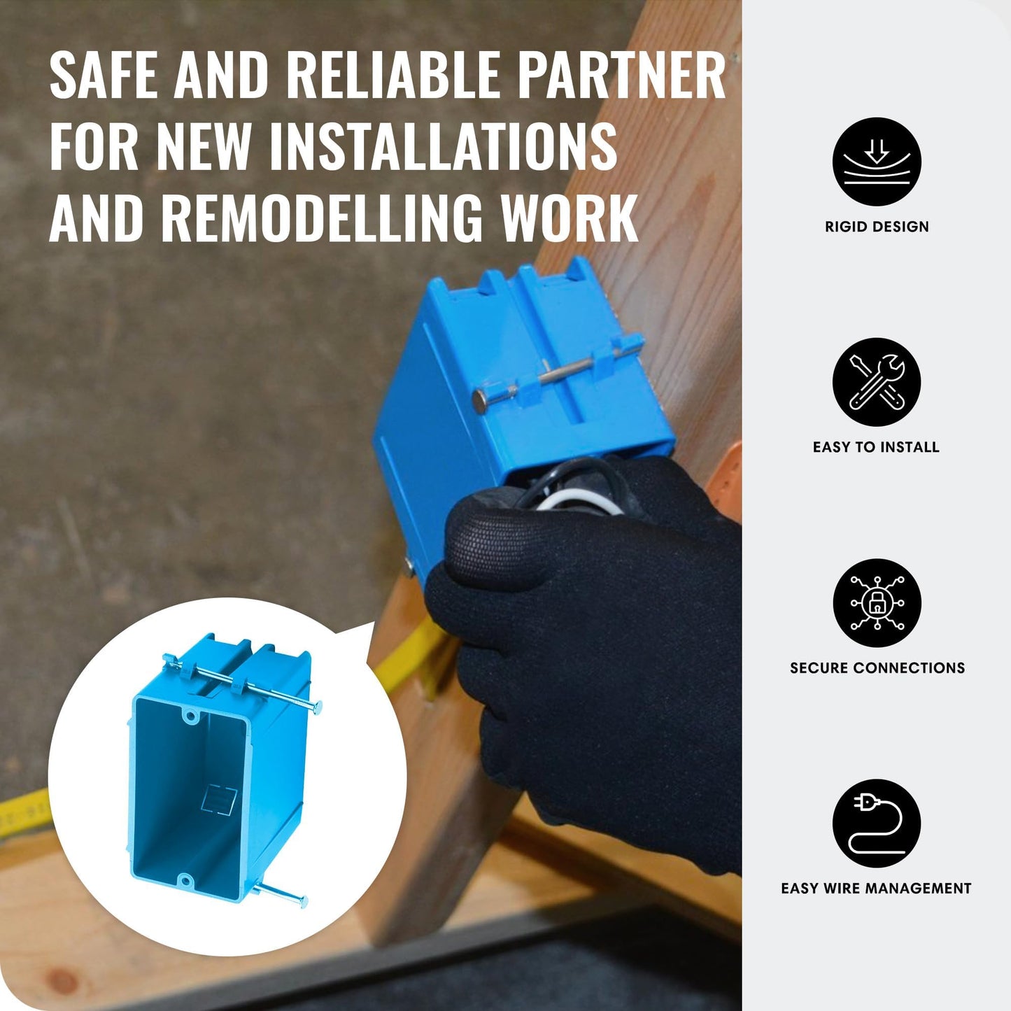 SELECT 16 Pack Nail On Plastic Box 2-Gang PVC New Work Standard Switch/Outlet Wall Electrical Box 32 Cubic