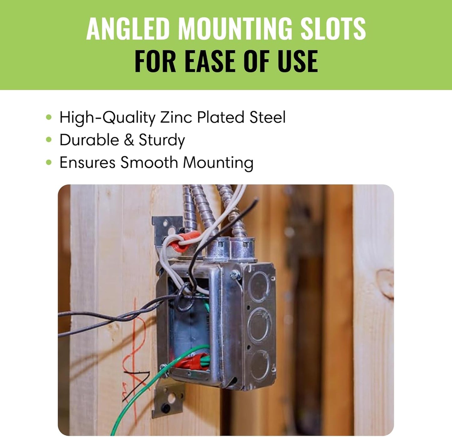 Select 10 Pack 3/4-Inch Raised 4-Inch Square (4S) One Gang Plaster Ring with Angled Slots, Mud Ring for Wiring Connections, Housing Receptacles & Switches