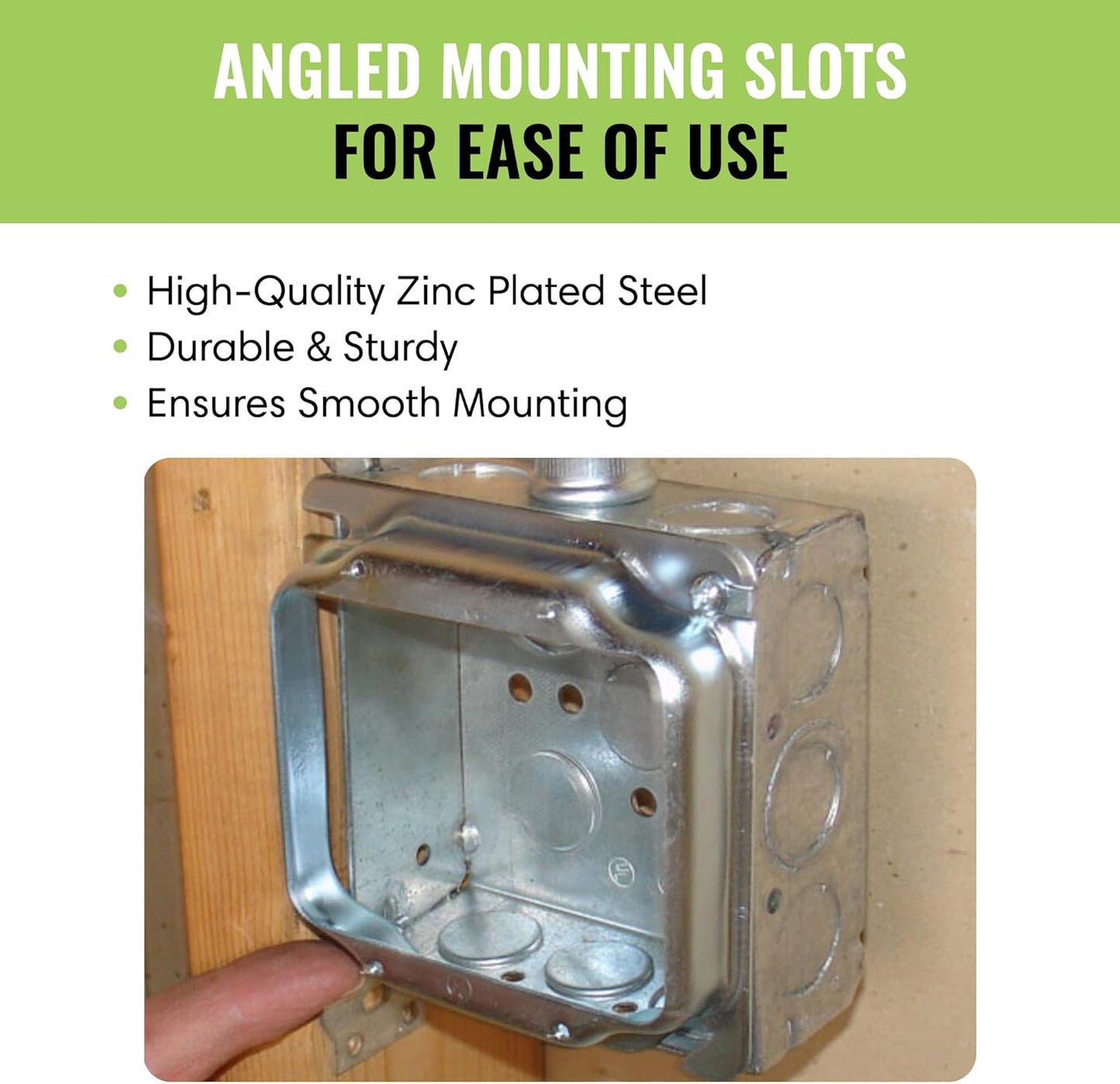 SELECT 5 Pack 1-Inch Raised 4-Inch Square (4S) Two Gang Plaster Ring with Angled Slots, Mud Ring for Wiring Connections, Housing Receptacles & Switches