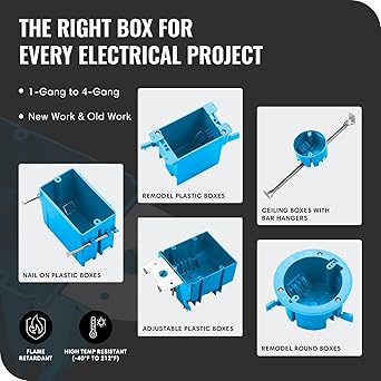 Select 24 Pack Nail On Plastic Box 2-Gang PVC New Work Standard Switch/Outlet Wall Electrical Box 18 Cubic