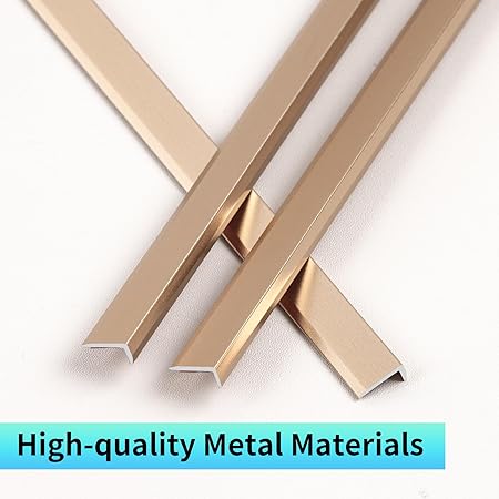 Peel and Stick Metal Edge for Hexagon Tiles (Brushed Gold,10 Piece)