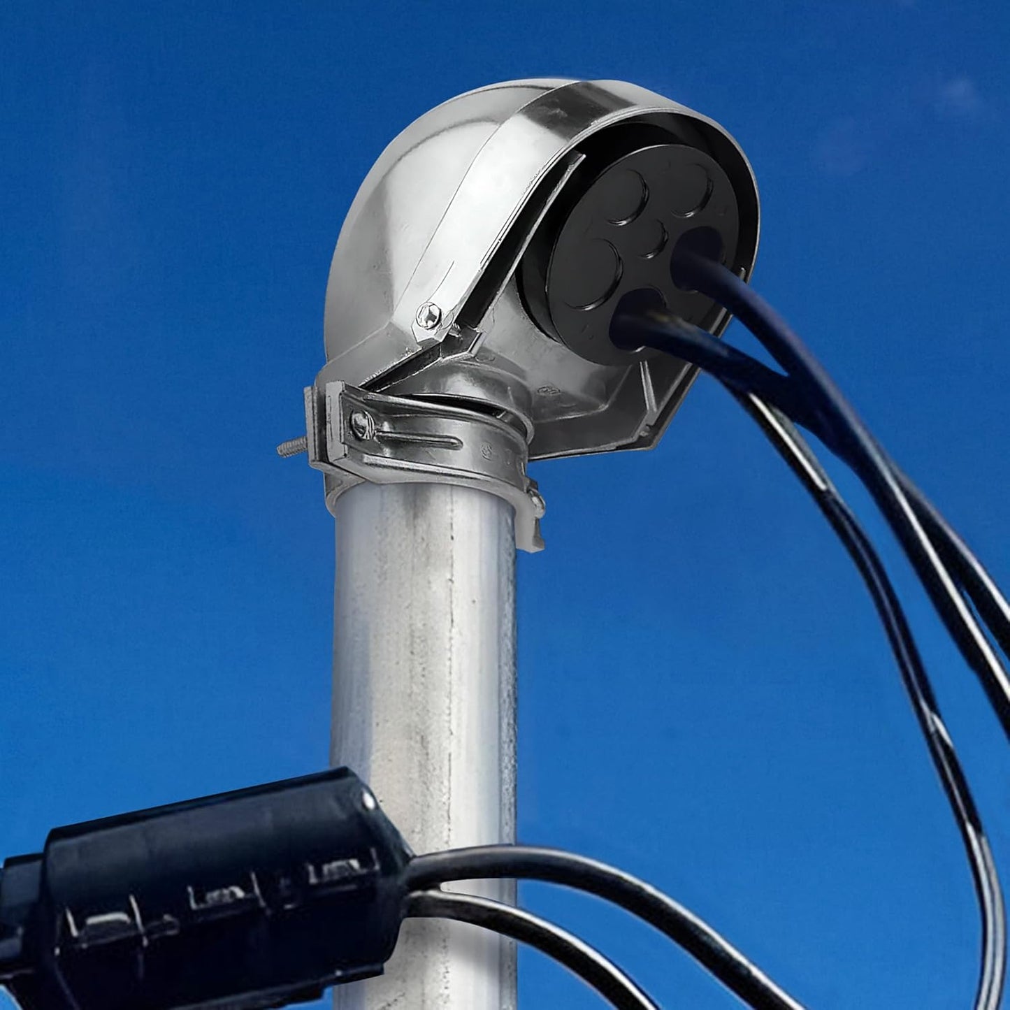 SELECT 2 Pack Lighting 2 Inch Service Entrance Cap, Weather-Resistant Die Cast Aluminum Entrance Heads with Bar Type Clamp, Rigid Conduit for Pulling Service Drop Conductors