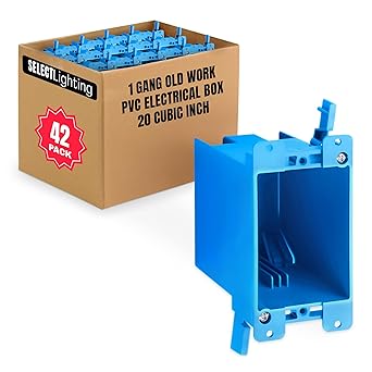 Select 42 Pack Adjustable Plastic Box 1-Gang PVC New Work Standard Switch/Outlet Wall Electrical Box 20 Cubic