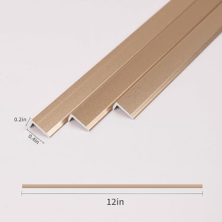 Peel and Stick Metal Edge for Hexagon Tiles (Brushed Gold,10 Piece)