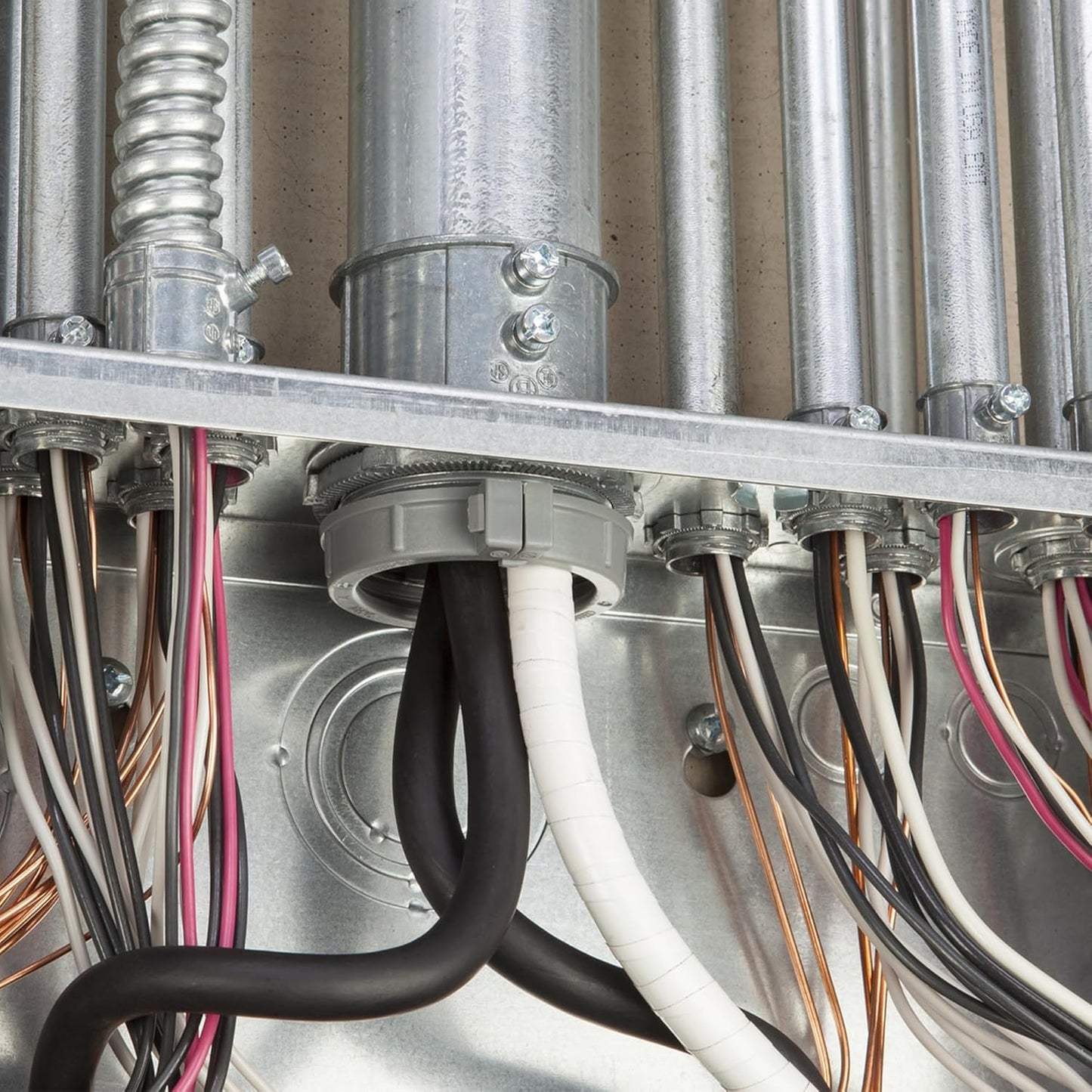 SELECT 30 Pack Insulated Plastic Bushing, 1-1/4 Inch Rigid PVC Electrical Bushing for Superior Grounding Performance, Fire Retardant Threaded Conduit Fittings