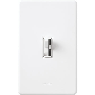 Lutron Ariadni Fluorescent Dimmer, 120V, 8A, 3-Way/Single-Pole, Preset, White, AYF-103P-WH