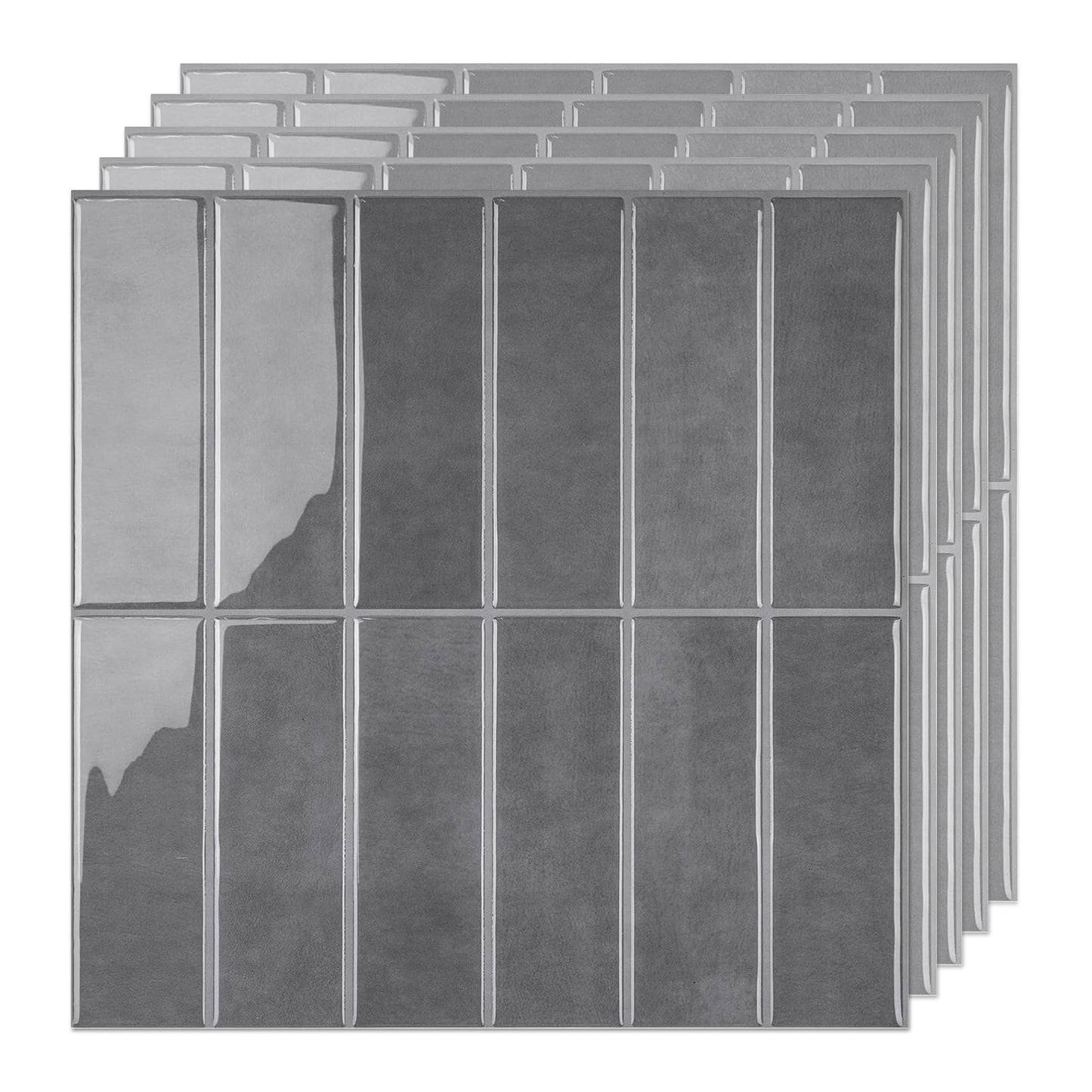 SELECT 5 Pack Peel and Stick Backsplash Tiles, 3D Wall Panels with Commercial-grade Adhesive, Extra Thick Water & Heat-resistant Stick-On Tile Backsplash for Kitchen, Bathroom, Laundry,12"x12” (Mint)