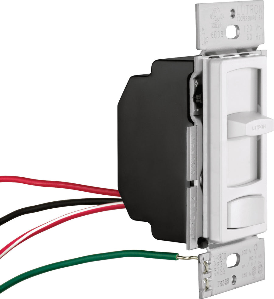 Lutron Skylark Contour LED+ Dimmer Switch, No Neutral Required, 150W LED or 600W Inc/Hal, 120V, Single Pole/3-Way, CTCL-153P-IV, Ivory