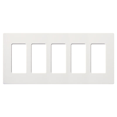 Lutron Claro Wallplate, 5-Gang, White, CW-5-WH