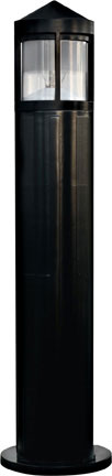 Dabmar Fiber G Bollard Half Frost 120V-277V G24 LED 12W 50K, D120-L12-50K-B, Black