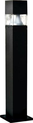 Dabmar Fiber G Bollard Squared 120V E26 No Lamp , D150-B, Black
