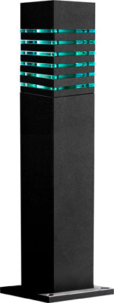 Dabmar Steel Bollard Squared 120V E26 No Lamp , D170-B, Black