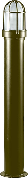 Dabmar Steel Bollard Open Cage 120V-277V G24 LED 12W 50K, D3100-L12-50K-BZ, Bronze