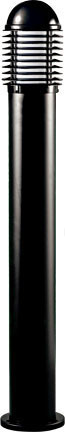 Dabmar Cast Alum Bollard Caged 120V E26 No Lamp , D3300-B, Black