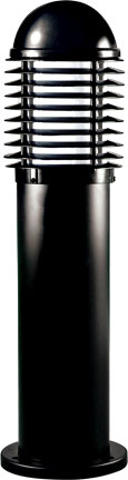 Dabmar Cast Alum Mini Bollard Caged 120V GU24 LED 9W 27K, D3390-L9-27K-B, Black