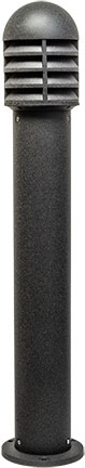 Dabmar Cast Alum Bollard Shuttered 120V E26 No Lamp Clear, D3400-B-CLR, Black