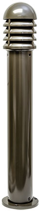 Dabmar Cast Alum Bollard Shuttered 120V E26 LED 6W 60K Clear, D3400-L6-60K-BZ-CLR, Bronze