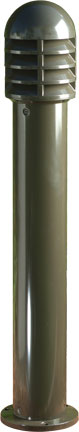 Dabmar Cast Alum Bollard Shuttered 120V E26 No Lamp Clear, D3400-BZ-CLR, Bronze