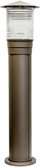 Dabmar Cast Alum Bollard Prism 120V E26 LED 6W 60K, D350-L6-60K-BZ, Bronze