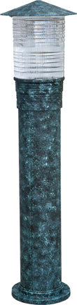 Dabmar Cast Alum Bollard Prism 120V E26 LED 6W 60K, D350-L6-60K-VG, Verde Green