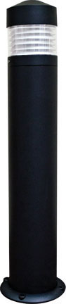 Dabmar Cast Alum Bollard Clear 120V-277V G24 LED 12W 50K, D470-L12-50K-B, Black