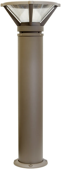 Dabmar Cast Alum Bollard Ribbed 120V E26 LED 6W 60K, D480-L6-60K-BZ, Bronze