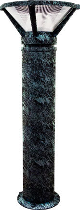 Dabmar Cast Alum Bollard Ribbed 120V-277V G24 LED 20W 50K, D480-L20-50K-VG, Verde Green