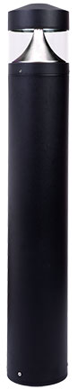 Dabmar Cast Alum Bollard Diffused 120V-277V LB 20W 40K, D860-LB20-40K-B, Black