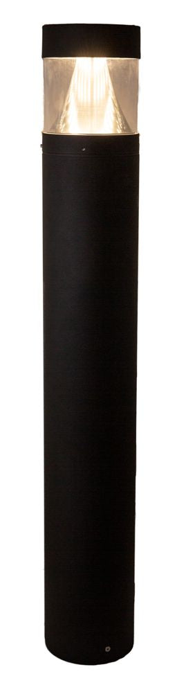 Dabmar Cast Alum Bollard Round 120V-277V LB 22W Tunable, D900-LB22-MULT-B, Black