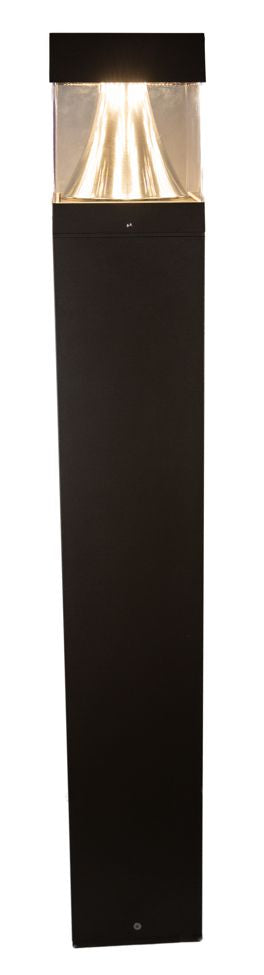 Dabmar Cast Alum Bollard Square 120V-277V LB 22W Tunable, D950-LB22-MULT-B, Black