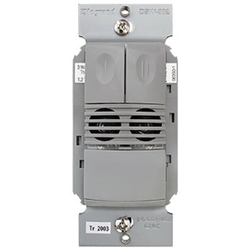 Dual Technology Dual Rellay Wall Switch Occupancy Sensor, 120/277V, Gray, DSW-302-G