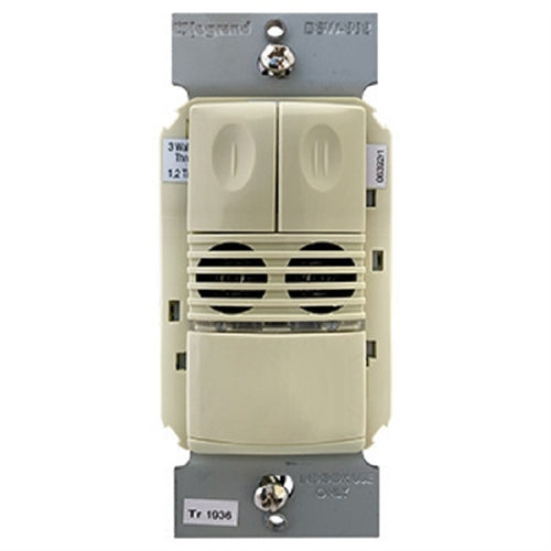 Dual Technology Dual Rellay Wall Switch Occupancy Sensor, 120/277V, Ivory, DSW-302-I