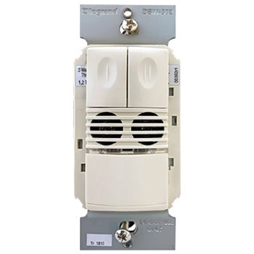 Dual Technology Dual Rellay Wall Switch Occupancy Sensor, 120/277V, Light Almond, DSW-302-LA