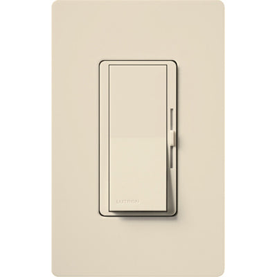 Lutron Diva Reverse-Phase (ELV) Dimmer Switch, 250W LED or 500W ELV, Single Pole/3-Way, Neutral Required, 120V, DVRP-253P-LA, Light Almond