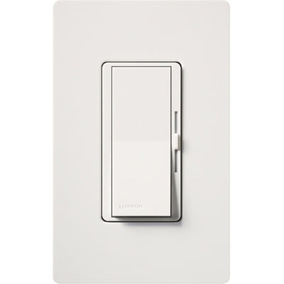 Lutron Diva Reverse-Phase (ELV) Dimmer Switch, 250W LED or 500W ELV, Single Pole/3-Way, Neutral Required, 120V, DVRP-253P-WH, White
