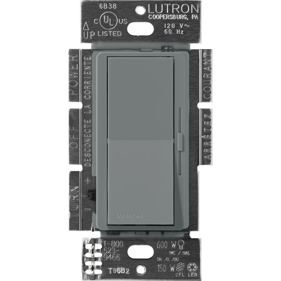 Lutron Diva 250W LED+ Dimmer Switch, 120V, Single Pole/3-Way, Slate, DVSCCL-253P-SL