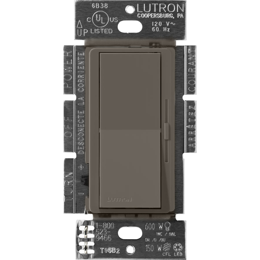 Lutron Diva LED+ Dimmer, 250W LED/CFL, 600W Incandescent/Halogen, Single-Pole, Truffle, DVSCCL-253P-TF