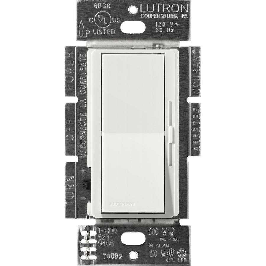 Lutron Diva Dimmer, 120V, 8A, 3-Way, LED/Fluorescent, Lunar Gray, DVSCF-103P-LG