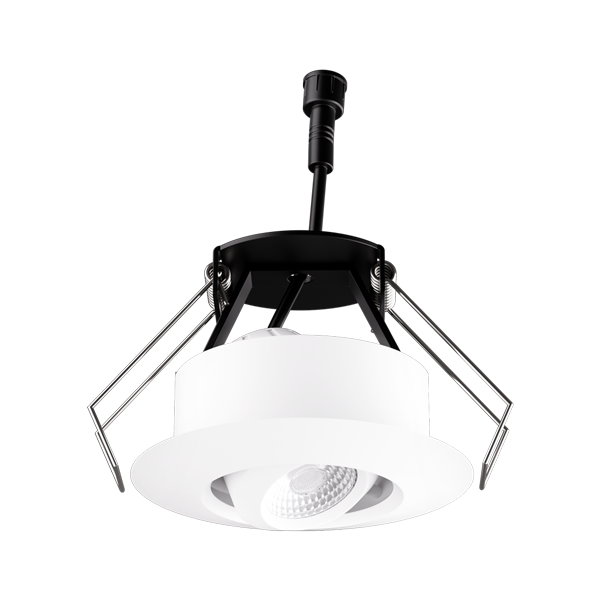Elco Lighting Architectural Oak 1" Round Gimbal Recessed, 8W, 2700K, CRI93, 38° Beam, Black, E1AK32F27B